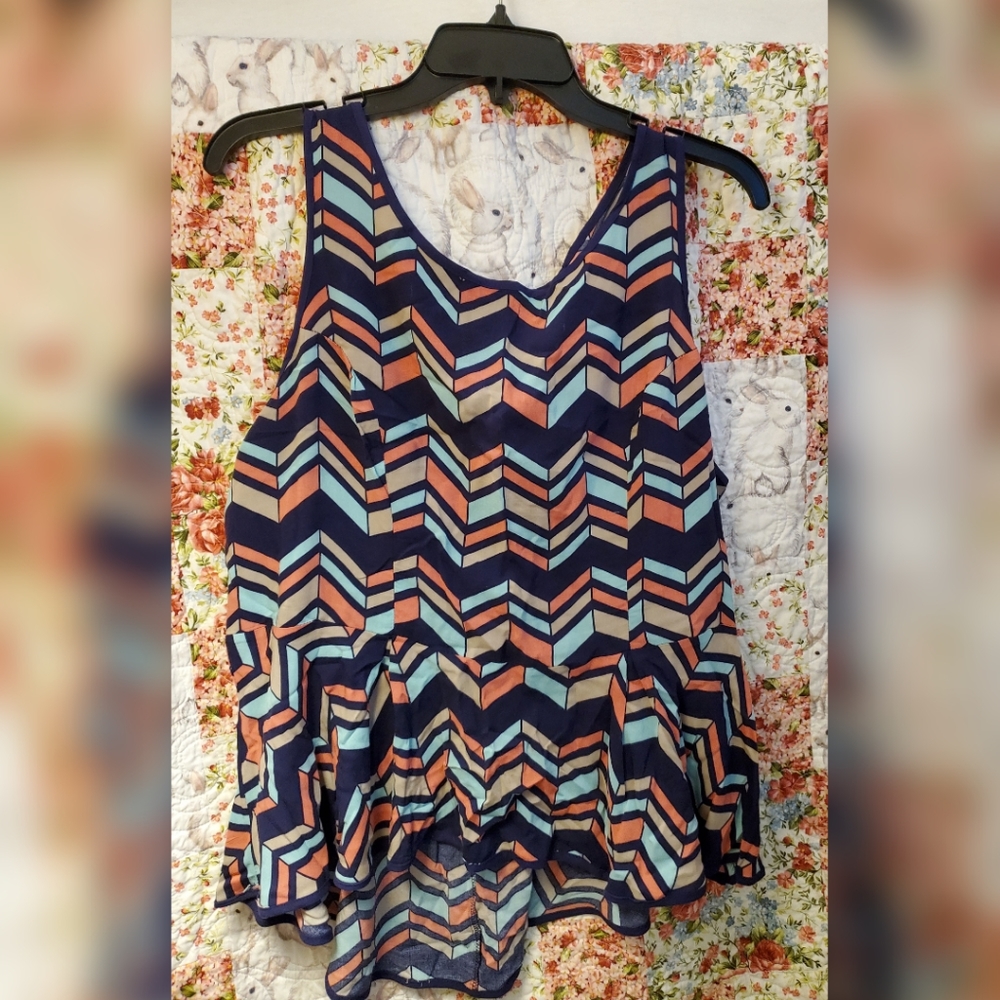 3 FOR $10/Xhilaration Chevron Peplum Tank Top
